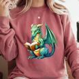 Dragon With Book Comfort Colors Sweatshirt Orchid