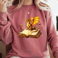 Dragon Fantasy Book Lover Bookish Reader Bookworm Wildflower Comfort Colors Sweatshirt Orchid Dragon Fantasy Book Lover Bookish Reader Bookworm Wildflower Comfort Colors Sweatshirt Orchid