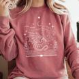 Dragon Flying Out Of Book Lover Bookworm Fantasy Novels Comfort Colors Sweatshirt Orchid