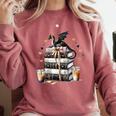 Dragon Hoard Of Books Reading Lover Cute Art Comfort Colors Sweatshirt Orchid