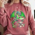 Dragon Reading Books Bookworm Comfort Colors Sweatshirt Orchid