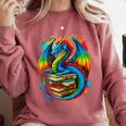 Dragon Reading Colorful Fantasy Book Lover Comfort Colors Sweatshirt Orchid Dragon Reading Colorful Fantasy Book Lover Comfort Colors Sweatshirt Orchid