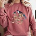 Dragon Silhouette Books Librarian Bookworm Women Men Kids Comfort Colors Sweatshirt Orchid