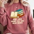 Drink Tea And Read Books Reading Bookworm Literature Comfort Colors Sweatshirt Orchid