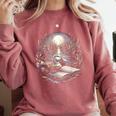 Duck Reading Book Full Moon Lake Scenery Comfort Colors Sweatshirt Orchid