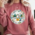Duck Wilderness Book Reading Illustration Floral Comfort Colors Sweatshirt Orchid Duck Wilderness Book Reading Illustration Floral Comfort Colors Sweatshirt Orchid