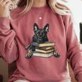 Dutch Shepherd Books Reading Dog Breed Graphic Comfort Colors Sweatshirt Orchid