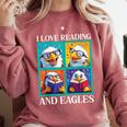 Eagle Love Reading And Eagles Child Book Lover Comfort Colors Sweatshirt Orchid