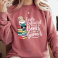 Easily Distracted By Books And Gnomes Comfort Colors Sweatshirt Orchid