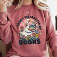 Easily Distracted By Books Read Goose Lover Bookworm Reading Comfort Colors Sweatshirt Orchid