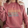 Easily Distracted By Books And Yarn Knitting & Crocheting Comfort Colors Sweatshirt Orchid Easily Distracted By Books And Yarn Knitting & Crocheting Comfort Colors Sweatshirt Orchid