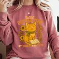 Easily Distracted By Cats And Books Cute Cat Book Lover Comfort Colors Sweatshirt Orchid Easily Distracted By Cats And Books Cute Cat Book Lover Comfort Colors Sweatshirt Orchid