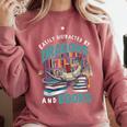 Easily Distracted By Dragons And Books Bookworm Comfort Colors Sweatshirt Orchid