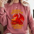 Easily Distracted By Dragons And Books Reading Comfort Colors Sweatshirt Orchid