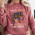 Easily Distracted By Elephants And Books Elephant Comfort Colors Sweatshirt Orchid Easily Distracted By Elephants And Books Elephant Comfort Colors Sweatshirt Orchid