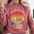Easily Distracted By Sloths And Books Comfort Colors Sweatshirt Orchid