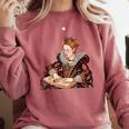 Elizabeth I Reading A Book Comfort Colors Sweatshirt Orchid