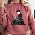 Emily Dickinson Reading A Book Comfort Colors Sweatshirt Orchid