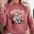 English Bulldog Dog Reading Book 67 Six Seven Meme Comfort Colors Sweatshirt Orchid