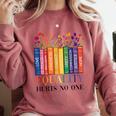 Equality Hurts No One LGBTQ Pride Books And Flowers Comfort Colors Sweatshirt Orchid Equality Hurts No One LGBTQ Pride Books And Flowers Comfort Colors Sweatshirt Orchid