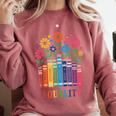 Equality Love Peace Compassion Books Protest Women Girls Kid Comfort Colors Sweatshirt Orchid