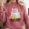 Every Bunny Loves To Read Easter Cute Reading Books Lover Comfort Colors Sweatshirt Orchid