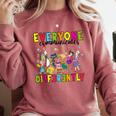 Everyone Communicates Differently Book Teacher Outfit Comfort Colors Sweatshirt Orchid