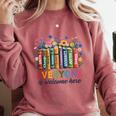 Everyone Is Welcome Here Floral Book LGBT Pride Equality Comfort Colors Sweatshirt Orchid