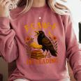 F CAW F Crow I'm Reading Book Lover Fall Comfort Colors Sweatshirt Orchid