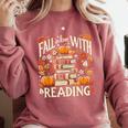 Fall In Love With Reading Book Autumn Pumpkins And Teachers Comfort Colors Sweatshirt Orchid Fall In Love With Reading Book Autumn Pumpkins And Teachers Comfort Colors Sweatshirt Orchid