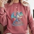 Fantasy Dragon Reading Magical Book Lover Halloween Vibes Comfort Colors Sweatshirt Orchid