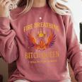 Fire Breathing Bitch Queen I Will Not Be Afraid Fantasy Book Comfort Colors Sweatshirt Orchid