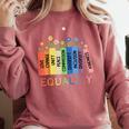 Floral Book Equality Human Rights Social Justice Peace Love Comfort Colors Sweatshirt Orchid
