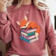 Fox Reading Book Pajama Sleep Comfort Colors Sweatshirt Orchid