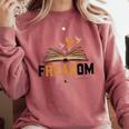 Freadom Anti Banned Books Lovers Reading Librarian Bookworm Comfort Colors Sweatshirt Orchid