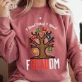 Freadom Tree Read Reading Librarian Book Across America Comfort Colors Sweatshirt Orchid