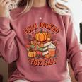 Fully Booked For Fall Books Pumpkin Autumn Thanksgiving Comfort Colors Sweatshirt Orchid Fully Booked For Fall Books Pumpkin Autumn Thanksgiving Comfort Colors Sweatshirt Orchid
