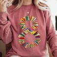 Fun 8th Birthday Books Themed 8 Years Old Boys Kids Girls Comfort Colors Sweatshirt Orchid
