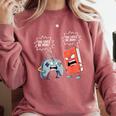 Gamer Book Lover Girl Women Bookworm Video Gaming Daughter Comfort Colors Sweatshirt Orchid