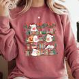 Ghost Christmas Reading Book Lover Library Christmas Teacher Comfort Colors Sweatshirt Orchid