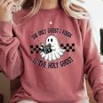 The Only Ghost I Know Is The Holy Ghost Ghost Read Book Comfort Colors Sweatshirt Orchid