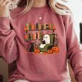 Ghost Library Reading Books Halloween Men Women Kids Comfort Colors Sweatshirt Orchid Ghost Library Reading Books Halloween Men Women Kids Comfort Colors Sweatshirt Orchid