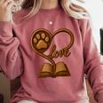 Girl Who Loves Dogs & Books Heart Dog Lover Reader Reeding Comfort Colors Sweatshirt Orchid Girl Who Loves Dogs & Books Heart Dog Lover Reader Reeding Comfort Colors Sweatshirt Orchid