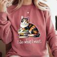 Girls Books I Do What I Want Calico Cat Lover Comfort Colors Sweatshirt Orchid Girls Books I Do What I Want Calico Cat Lover Comfort Colors Sweatshirt Orchid