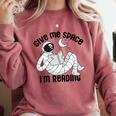 GIVE ME Space I'm Reading Kids Astronaut Book Reader Meme Premium Tri-Blend Comfort Colors Sweatshirt Orchid