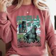 Godzilla Ocean Scene Comic Book Illustration Movie Monster Comfort Colors Sweatshirt Orchid Godzilla Ocean Scene Comic Book Illustration Movie Monster Comfort Colors Sweatshirt Orchid