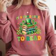 Goods Luck Read Librarian Book Patrick Days Shamrock Clover Comfort Colors Sweatshirt Orchid