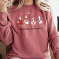 Goose Forget Flowers Buy Me Books Comfort Colors Sweatshirt Orchid