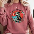 Grim Reaper Reads a Book Comfort Colors Sweatshirt Orchid
