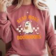 Groovy Halloween Teacher Spooky Read More Book Women Girl Comfort Colors Sweatshirt Orchid